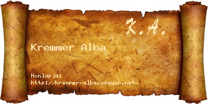 Kremmer Alba névjegykártya